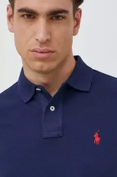 Хлопковое поло Polo Ralph Lauren, темно-синий
