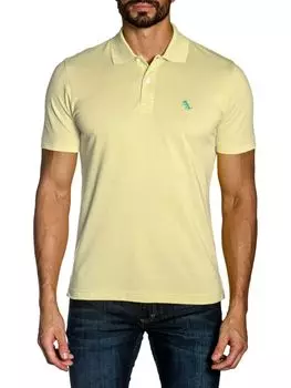 Хлопковое поло с динозавром Пима Jared Lang, цвет Pastel Yellow