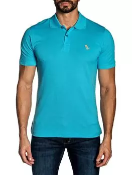 Хлопковое поло с динозавром Пима Jared Lang, бирюзовый