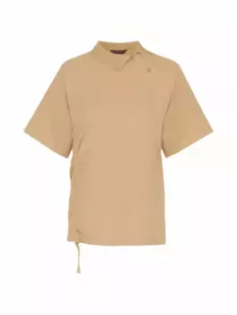 Хлопковое поло с кулиской Juun J, бежевый