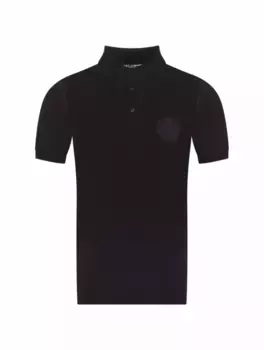 Хлопковое поло с логотипом Dolce&Gabbana, черный