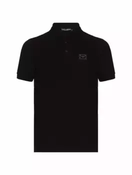 Хлопковое поло с логотипом Dolce&Gabbana, черный