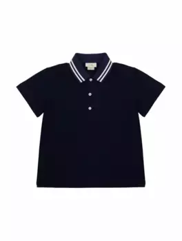 Хлопковое поло с логотипом Fendi, тёмно-синий