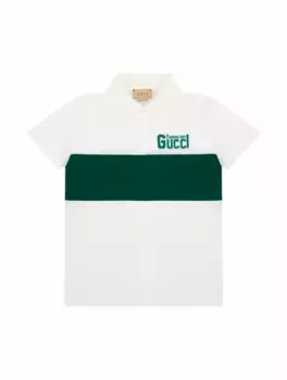 Хлопковое поло с логотипом Gucci, белый