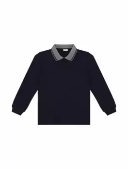 Хлопковое поло с логотипом Il Gufo, тёмно-синий