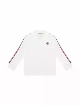 Хлопковое поло с логотипом Moncler, белый
