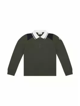 Хлопковое поло с логотипом Moncler, зелёный