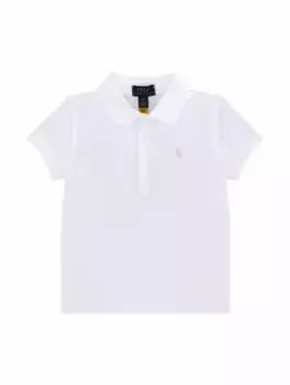 Хлопковое поло с логотипом Ralph Lauren, белый