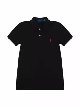 Хлопковое поло с логотипом Ralph Lauren, черный