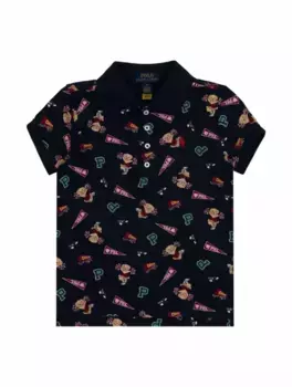 Хлопковое поло с монограммой Ralph Lauren, тёмно-синий