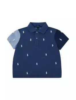 Хлопковое поло с монограммой Ralph Lauren, тёмно-синий