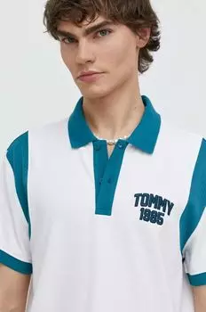 Хлопковое поло Tommy Jeans, белый