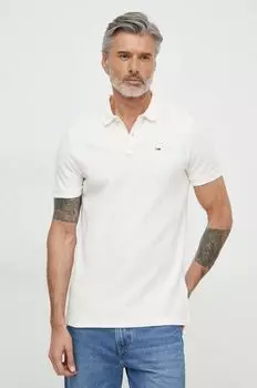 Хлопковое поло Tommy Jeans, бежевый