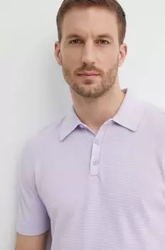 Хлопковое поло United Colors of Benetton, фиолетовый