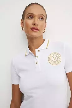 Хлопковое поло Versace Jeans Couture, белый