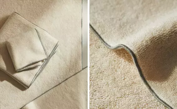 Хлопковое полотенце с оверлоком Zara Home, горчично-желтый