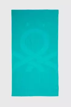 Хлопковое полотенце United Colors of Benetton, бирюзовый