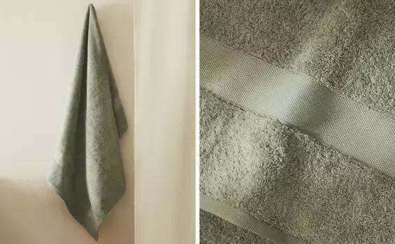 Хлопковое полотенце Zara Home, слоновая кость