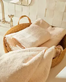 Хлопковое полотенце Zara Home, светло-лоососевый розовый