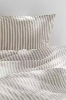 Хлопковое постельное белье для односпальных кроватей H&M, коричневый