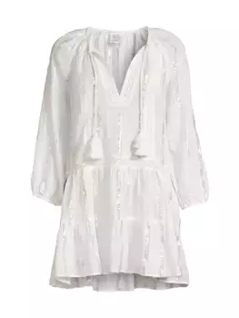 Хлопковое прикрытие в металлическую полоску Valentine Milly, белый