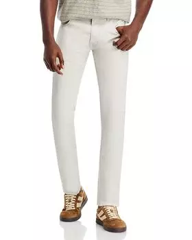 Хлопковые эластичные брюки-чинос Slim Fit с пятью карманами PT Torino, слоновая кость/кремовый