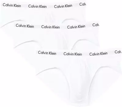 Хлопковые эластичные трусы на бедрах Calvin Klein Underwear, белый