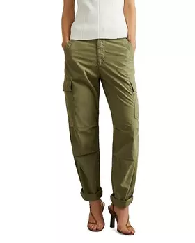 Хлопковые армейские брюки REISS Alessio, зеленый