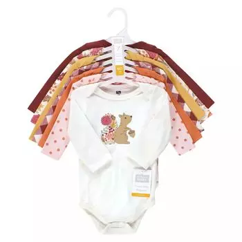 Хлопковые боди с длинными рукавами для маленьких девочек Hudson, осенняя белка, 7 шт. Hudson Baby