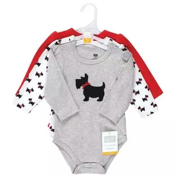 Хлопковые боди с длинными рукавами для маленьких девочек Hudson, Scottie Dog Hudson Baby