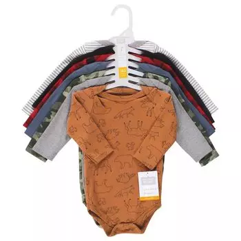 Хлопковые боди с длинными рукавами Hudson для младенцев для мальчиков, набор из 7 штук с принтами Into The Woods Hudson Baby