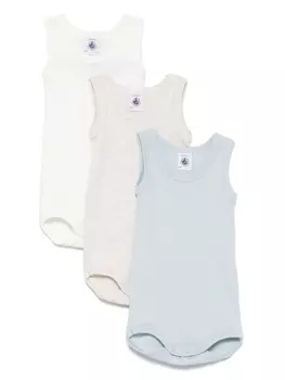 Хлопковые боди (упаковка из трех штук) Petit Bateau, белый