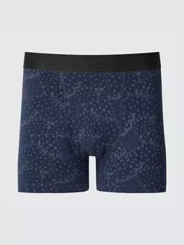 Хлопковые боксерские трусы принт Uniqlo, синий