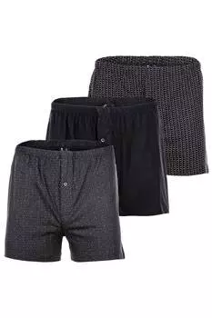 Хлопковые боксеры, 3 пары Yourbasics, черный