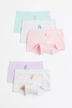 Хлопковые боксеры 5 пар H&amp;M, светло-розовый/мой маленький пони