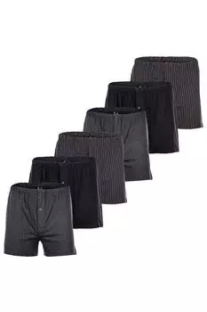Хлопковые боксеры, 6 пар Yourbasics, черный