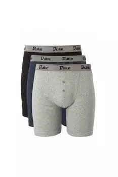 Хлопковые боксеры London Driver Kingsize (комплект из 3 шт.) Duke Clothing, черный