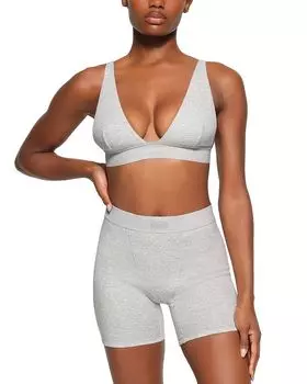 Хлопковые боксеры Rib SKIMS, серый