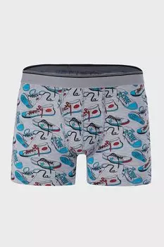 Хлопковые боксеры с эластичным поясом и рисунком 6153307 Buratti, бирюзовый