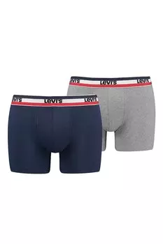 Хлопковые боксеры с логотипом - 2 пары Levi'S, красный