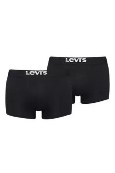 Хлопковые боксеры с логотипом, 2 пары Levi'S, черный
