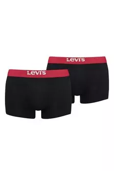 Хлопковые боксеры с логотипом, 2 пары Levi'S, красный