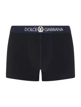 Хлопковые боксеры с логотипом Dolce&Gabbana, черный