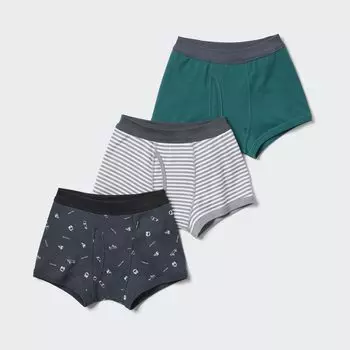 Дубль Набор боксеров UNIQLO, 3 предмета, темно-серый