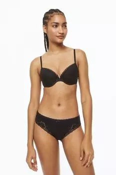 Хлопковые бразильские трусы, 3 шт. H&amp;M, черный