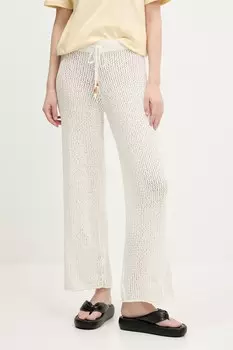 Хлопковые брюки Abercrombie & Fitch, бежевый