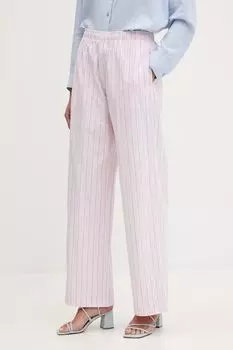 Хлопковые брюки Abercrombie & Fitch, розовый