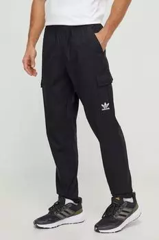Хлопковые брюки adidas Originals, черный