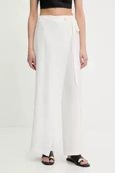 Хлопковые брюки Answear.Lab, белый