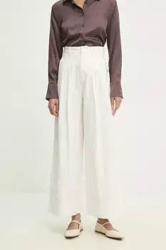 Хлопковые брюки Answear.Lab, белый